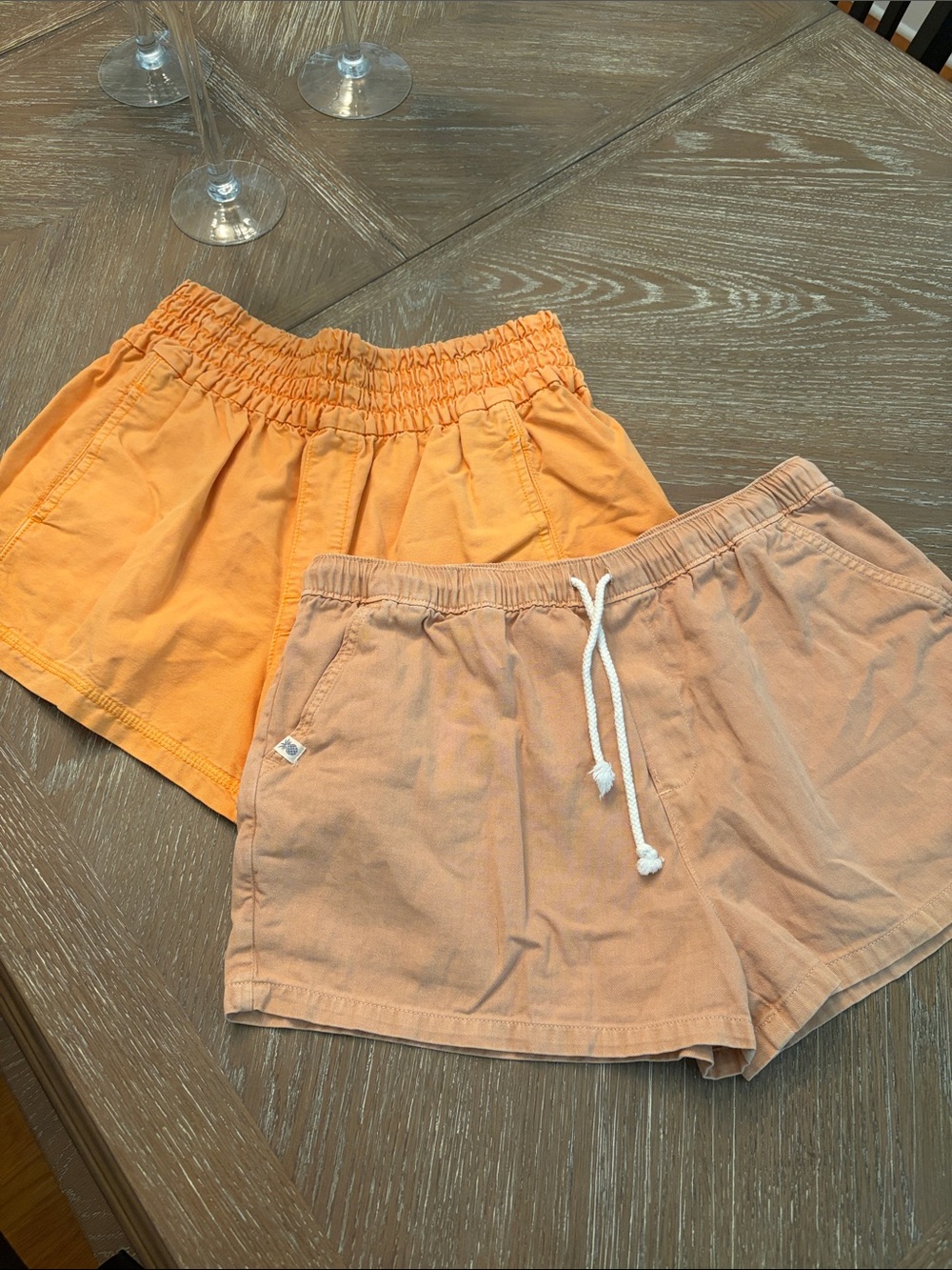 Aerie & SS Women’s Casual Elastic Waist Shorts - Peach & Orange